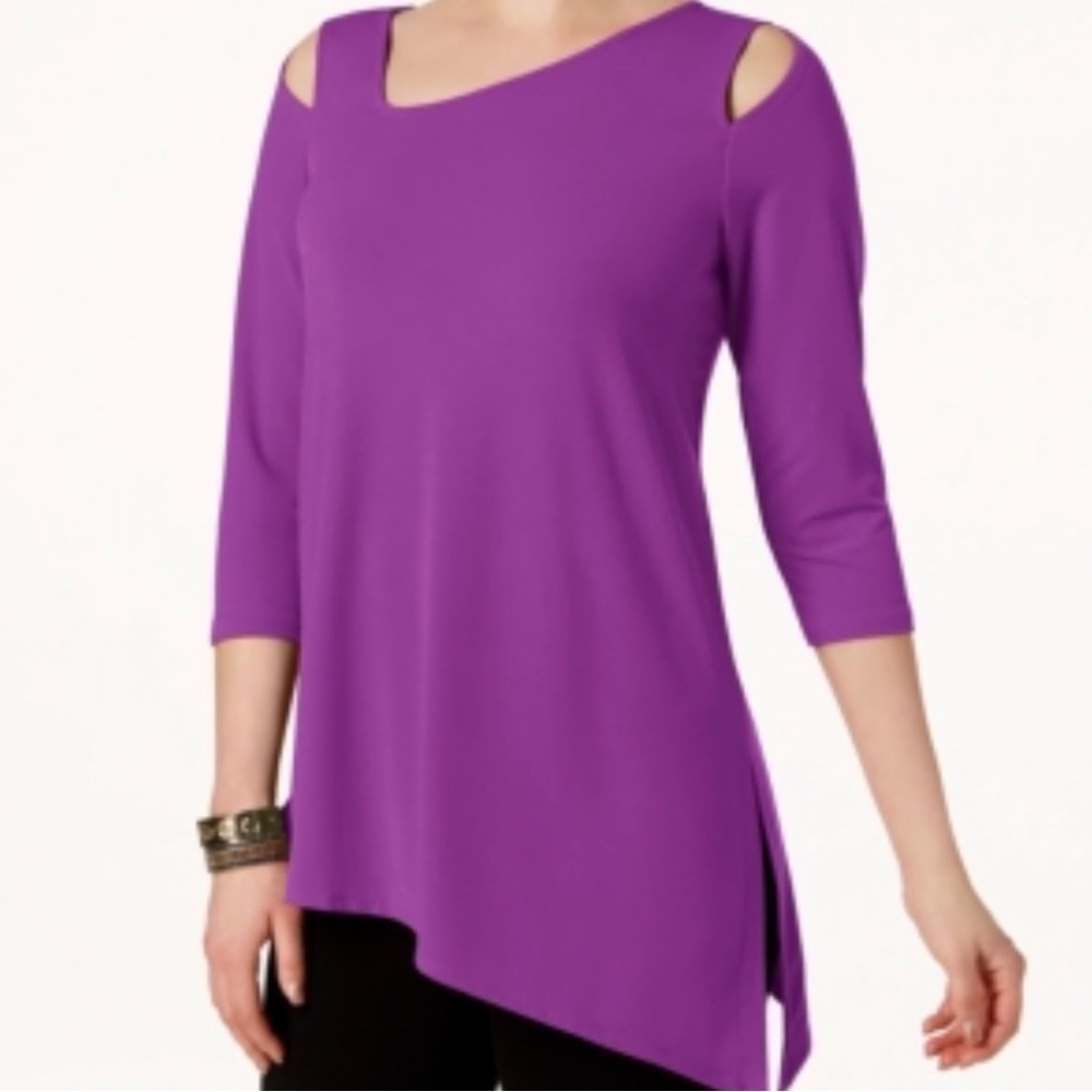 Alfani Lilac / Purple Cold Shoulder Long Sleeve Blouse/Tunic
Size XL